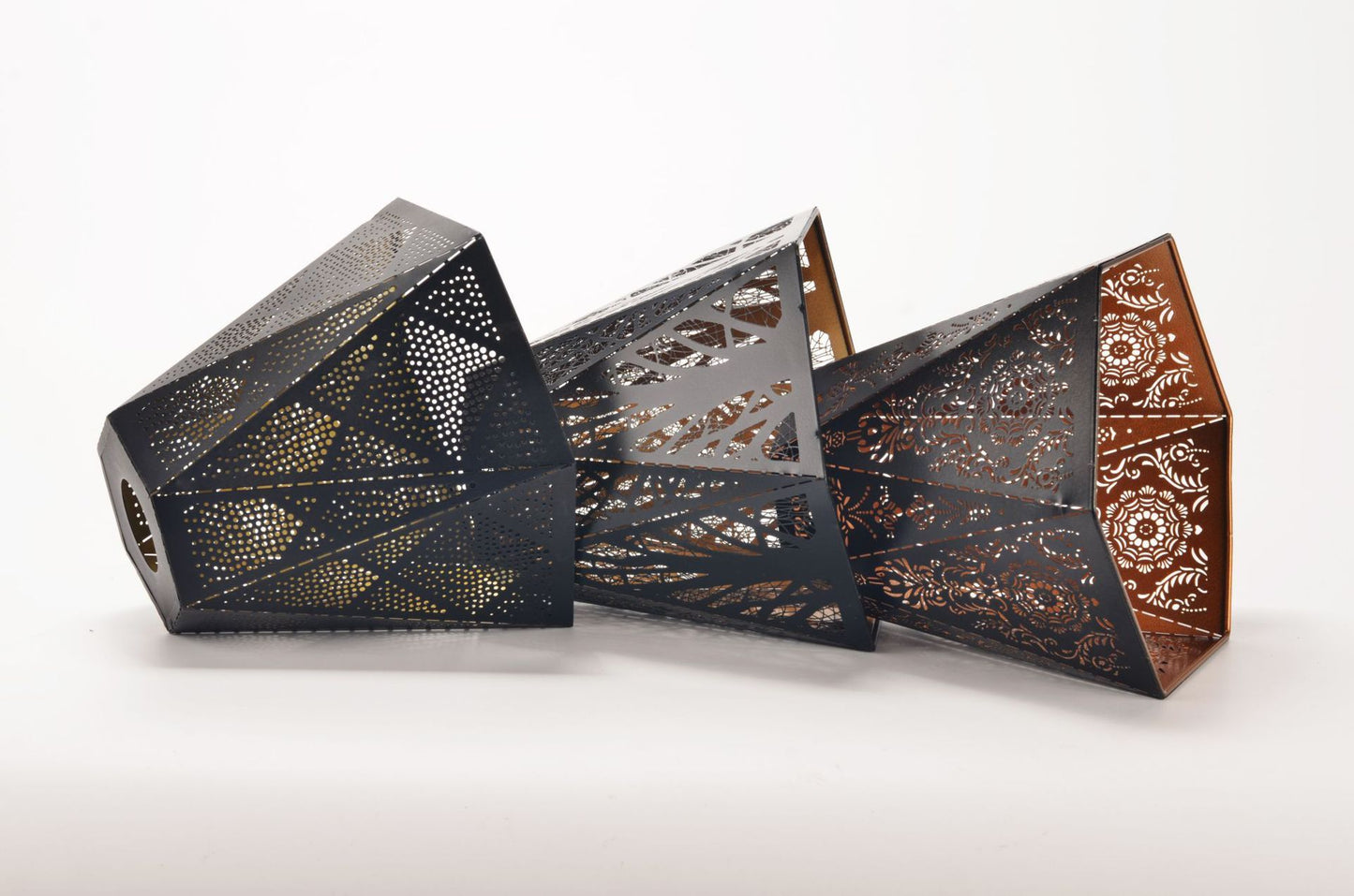 Outer Black Inner Gold-shaped Wrought Iron Lampshade